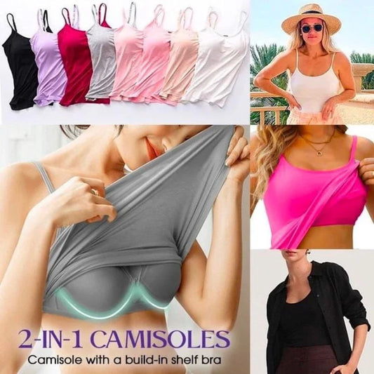 UrbanEdge - Women’s Built in Bra Cami Top Vest Tank Top