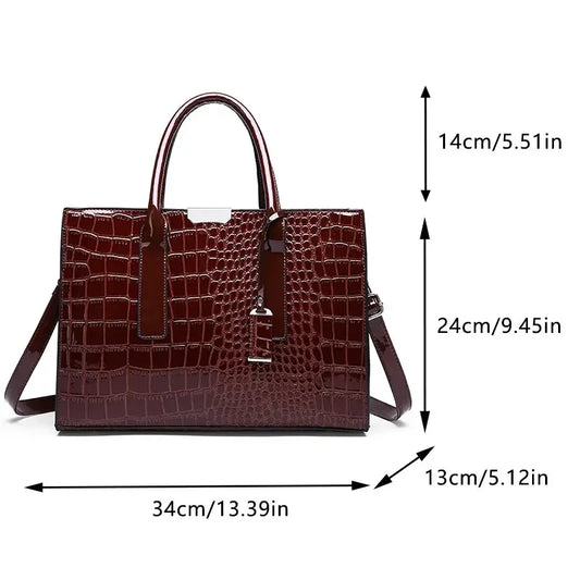 UrbanEdge - Luxury Vintage Women's Crocodile Pattern Handbag