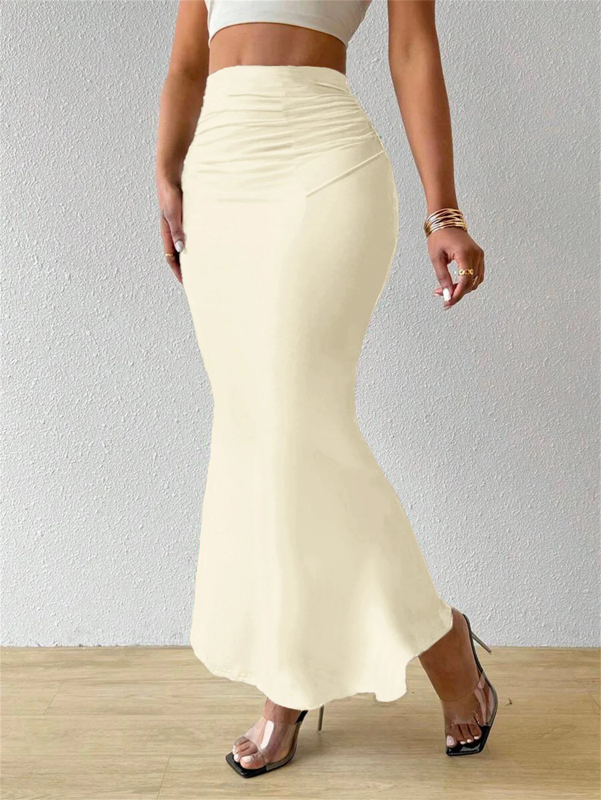 UrbanEdge - Women’s Elegant Fashion High Waist Fold Skirt