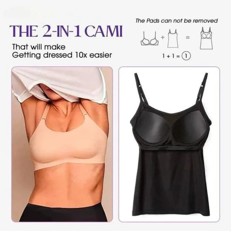 UrbanEdge - Women’s Built in Bra Cami Top Vest Tank Top