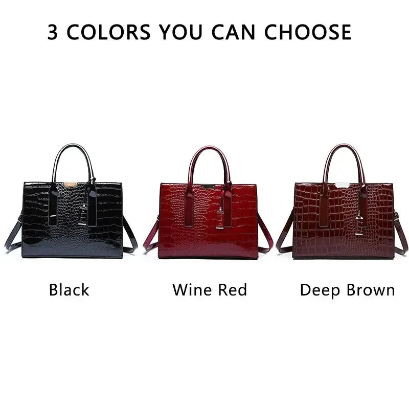 UrbanEdge - Luxury Vintage Women's Crocodile Pattern Handbag