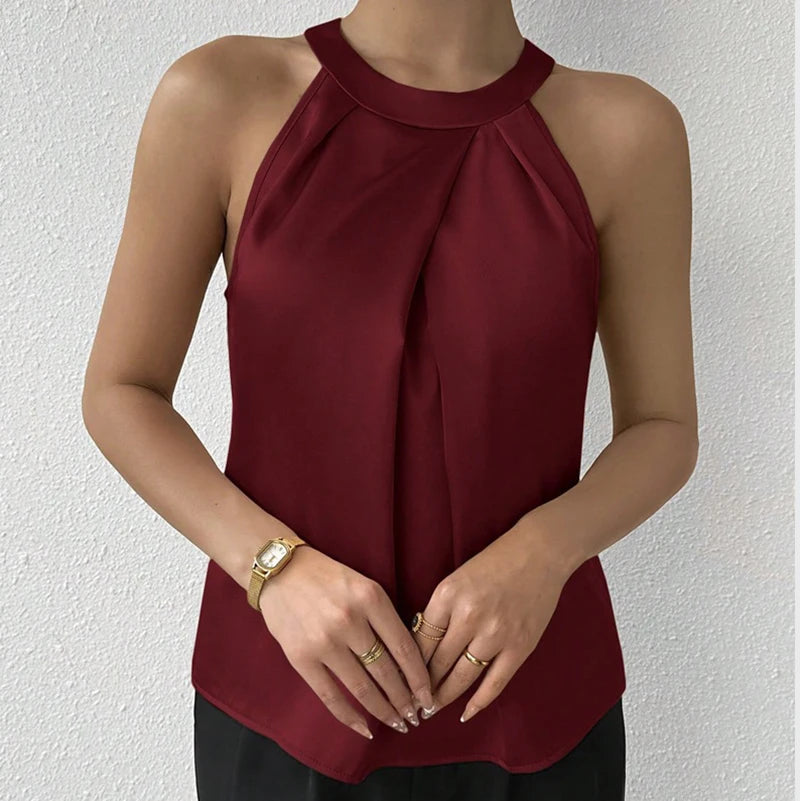 UrbanEdge - Summer Women's High End Satin Tank Shirt