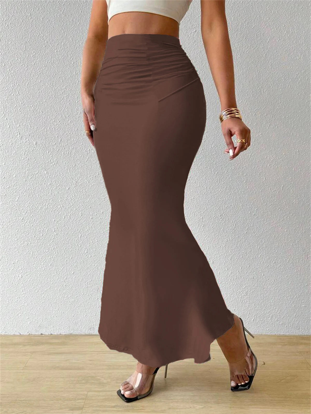 UrbanEdge - Women’s Elegant Fashion High Waist Fold Skirt