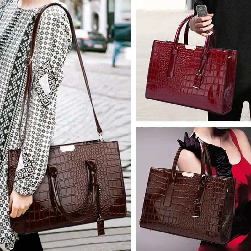 UrbanEdge - Luxury Vintage Women's Crocodile Pattern Handbag