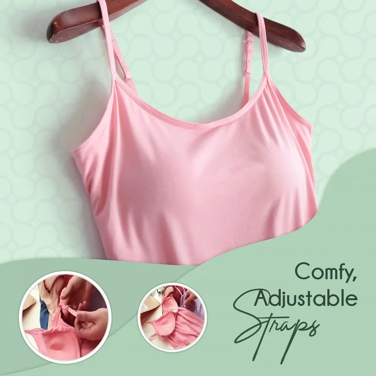 UrbanEdge - Women’s Built in Bra Cami Top Vest Tank Top