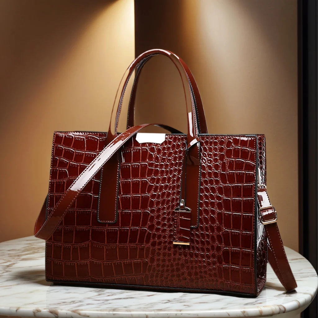 UrbanEdge - Luxury Vintage Women's Crocodile Pattern Handbag