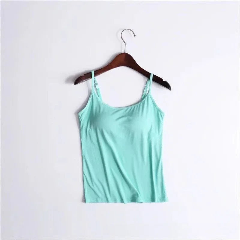 UrbanEdge - Women’s Built in Bra Cami Top Vest Tank Top