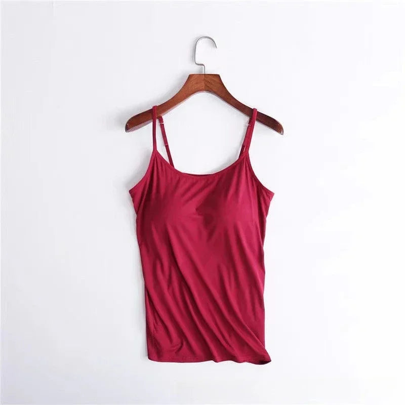 UrbanEdge - Women’s Built in Bra Cami Top Vest Tank Top