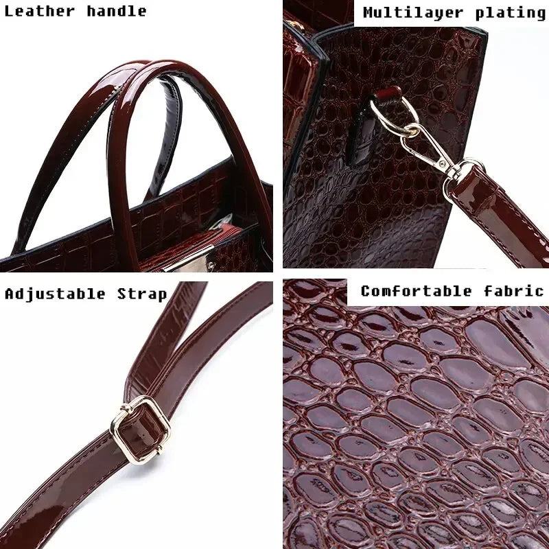 UrbanEdge - Luxury Vintage Women's Crocodile Pattern Handbag