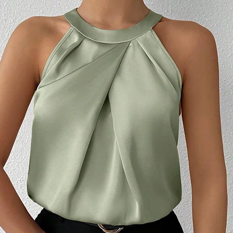 UrbanEdge - Summer Women's High End Satin Tank Shirt
