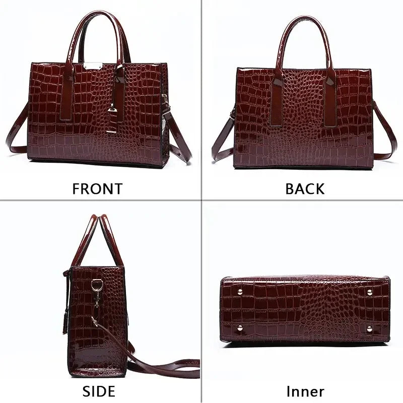 UrbanEdge - Luxury Vintage Women's Crocodile Pattern Handbag